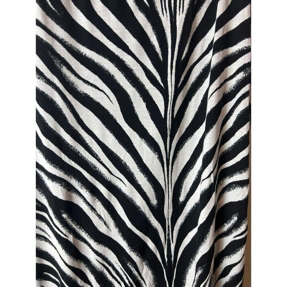 Black Label By Chico's Sz 1 (US M US 8) Zebra Animal Print Maxi Skirt Fully Line - Picture 6 of 7